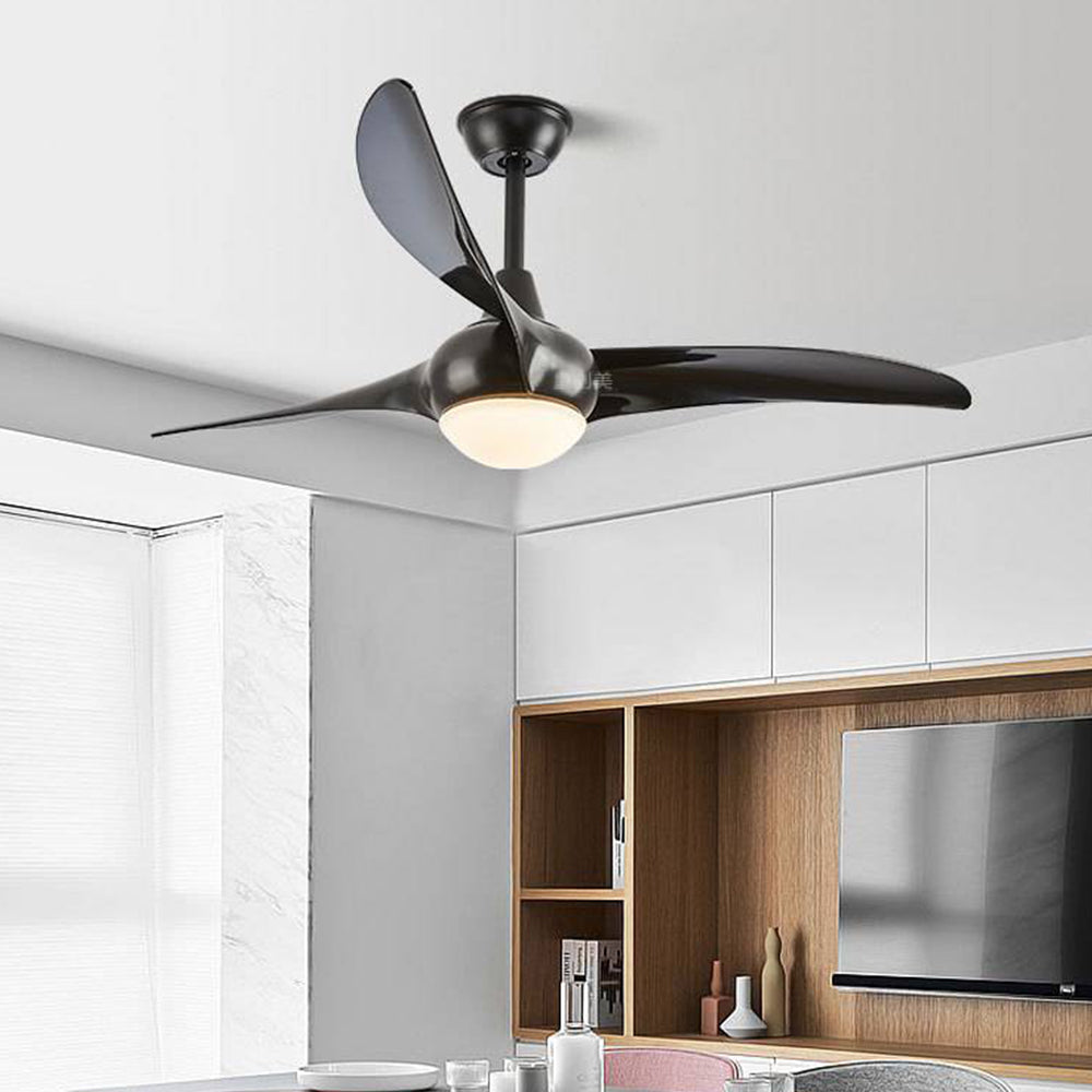 Garner 3-Blade Black & Brown Ceiling Fan with Light, DIA 52'' - Cueteks