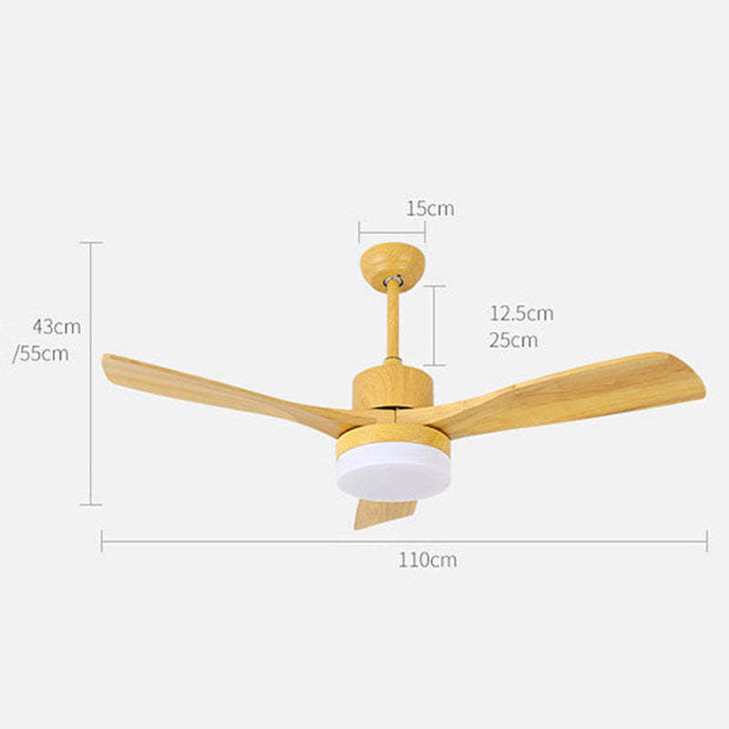 Ozawa 3-Blade Ceiling Fan with Light, Wooden, 2 Color, 43'' - Cueteks