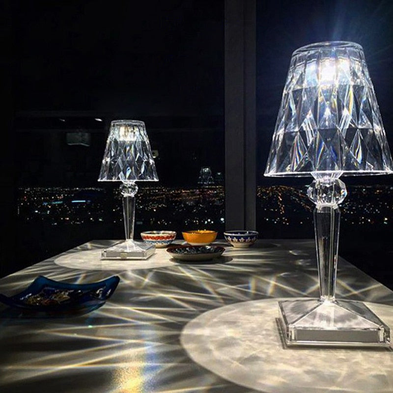 Kristy Design Kristall Diamant Tischlampe Licht, Wohn/Schlafzimmer, Acryl - Cueteks