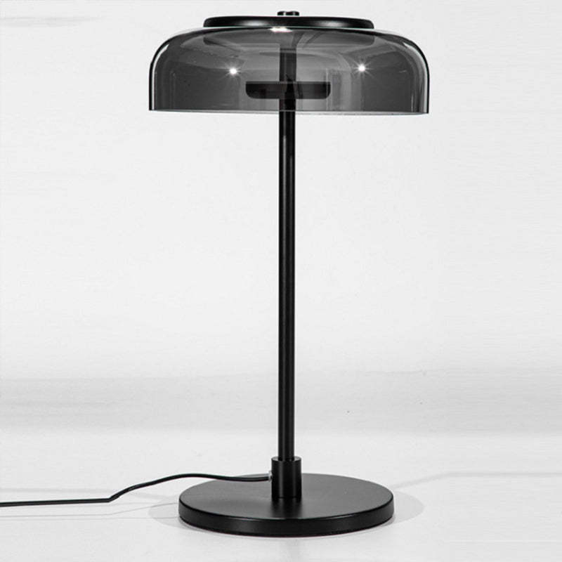 Hailie Modern Umbrella Glas/Metall Tischlampe, Schwarz - Cueteks