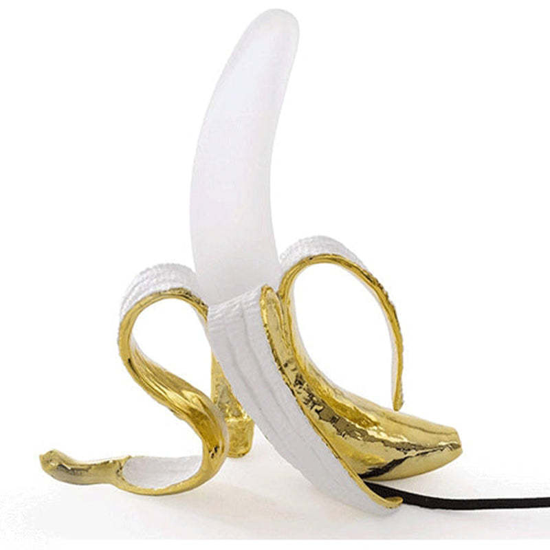 Celesta Creative Banana Resin/Glass Table Lamp, Yellow/Gold - Cueteks