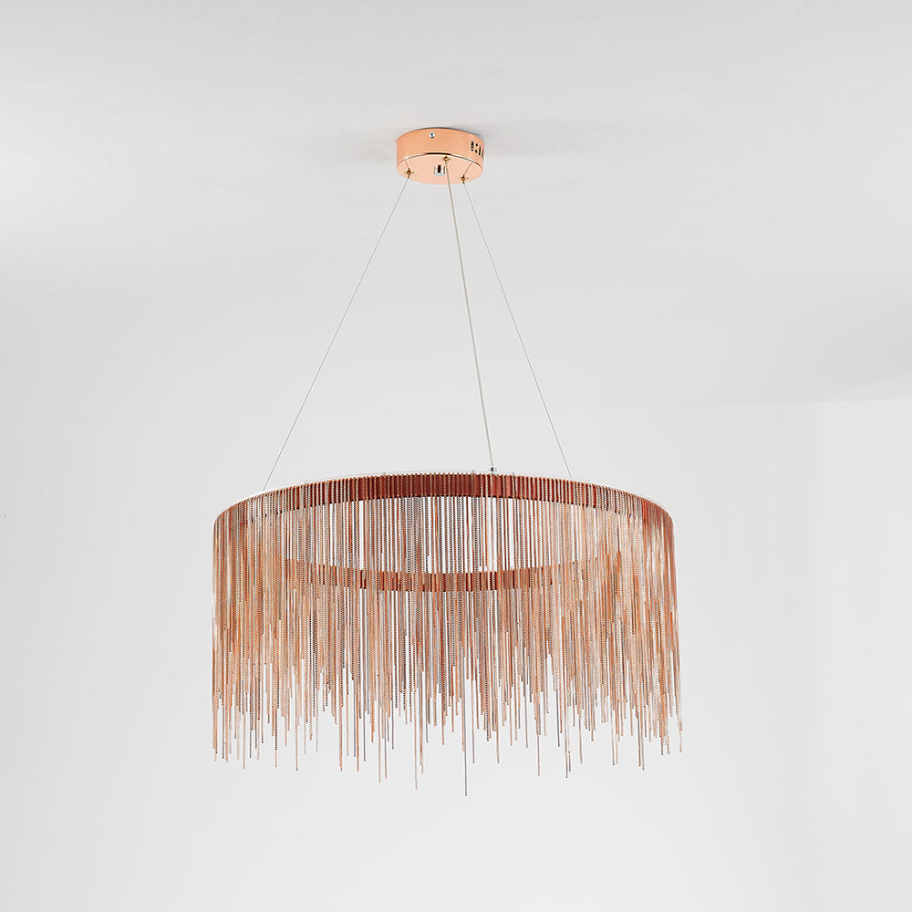 Colon Tassel Chain Art Deco Pendant Light Silver/Gold Living Room/Hall - Cueteks