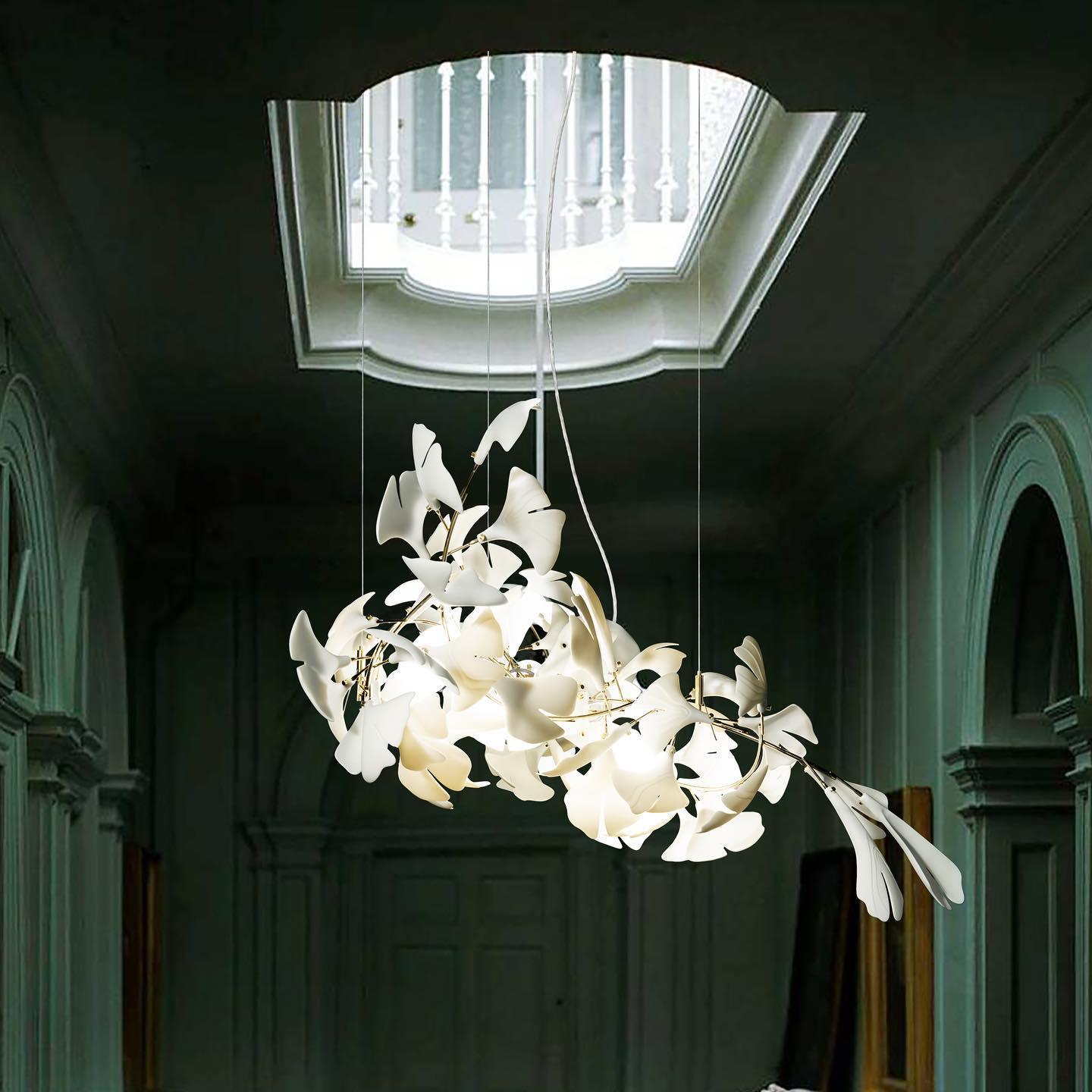 Olivia CeraFall Modern Art Deco Organic Chandelier Metal Ceramics - Cueteks
