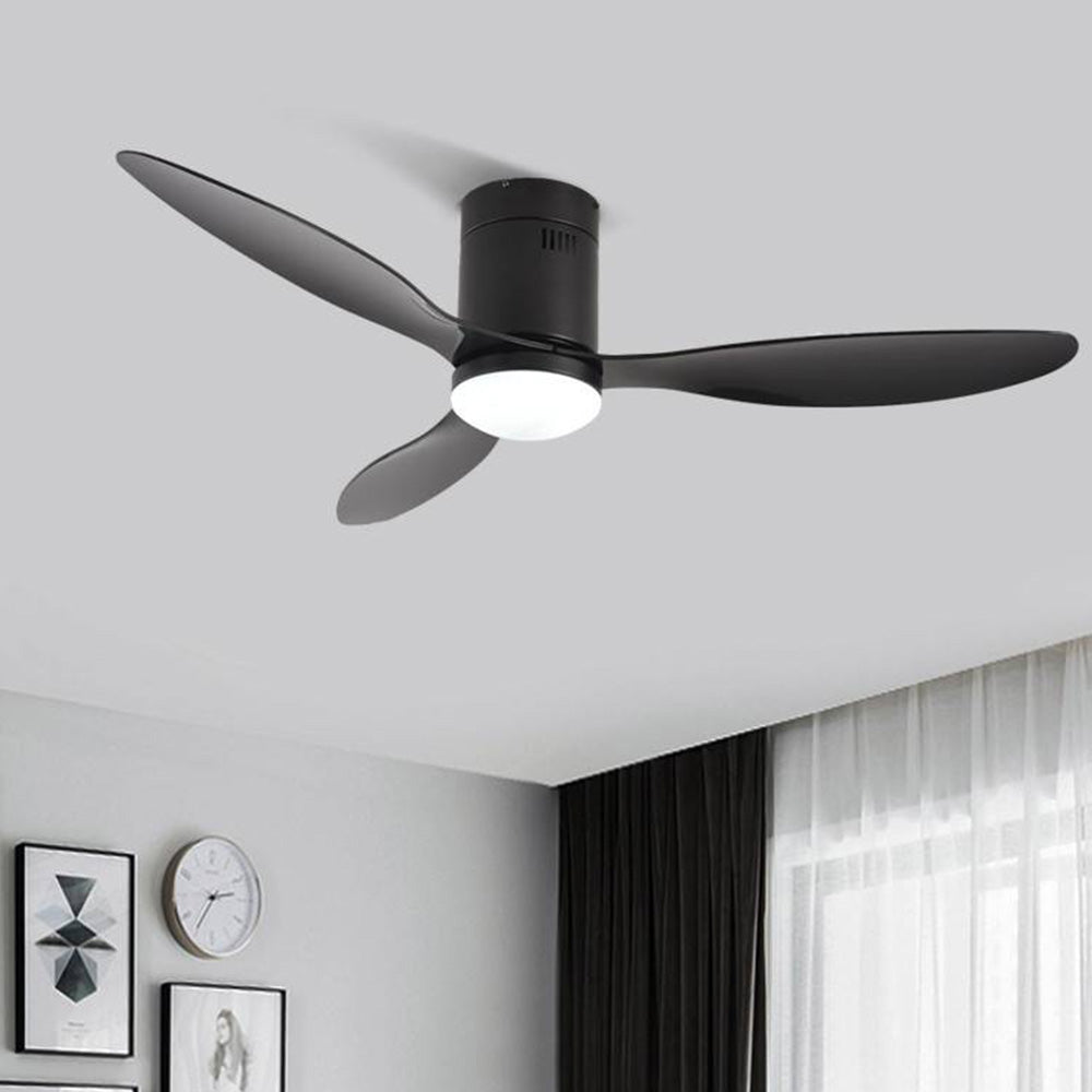 Walters 3-Blade Black Ceiling Fan with Light, 2 Color, DIA 48'' - Cueteks