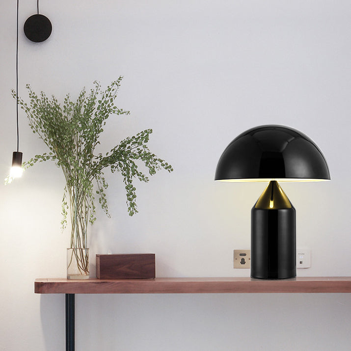 Salgado Tischleuchte Pilz Modern, Metall, Schwarz/Weiß/Gold, Esszimmer - Cueteks