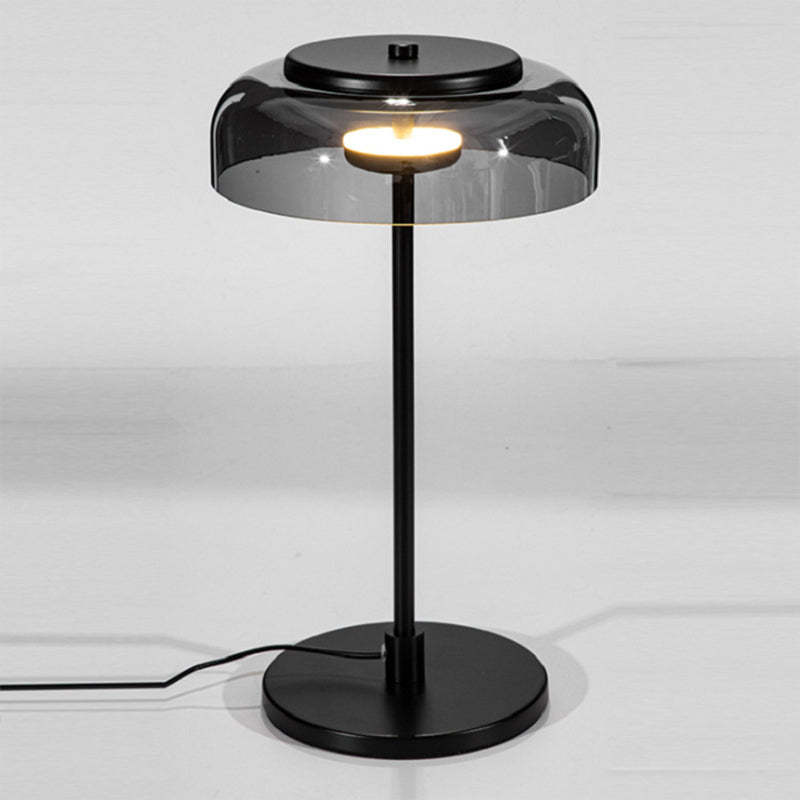 Hailie Modern Umbrella Glas/Metall Tischlampe, Schwarz - Cueteks