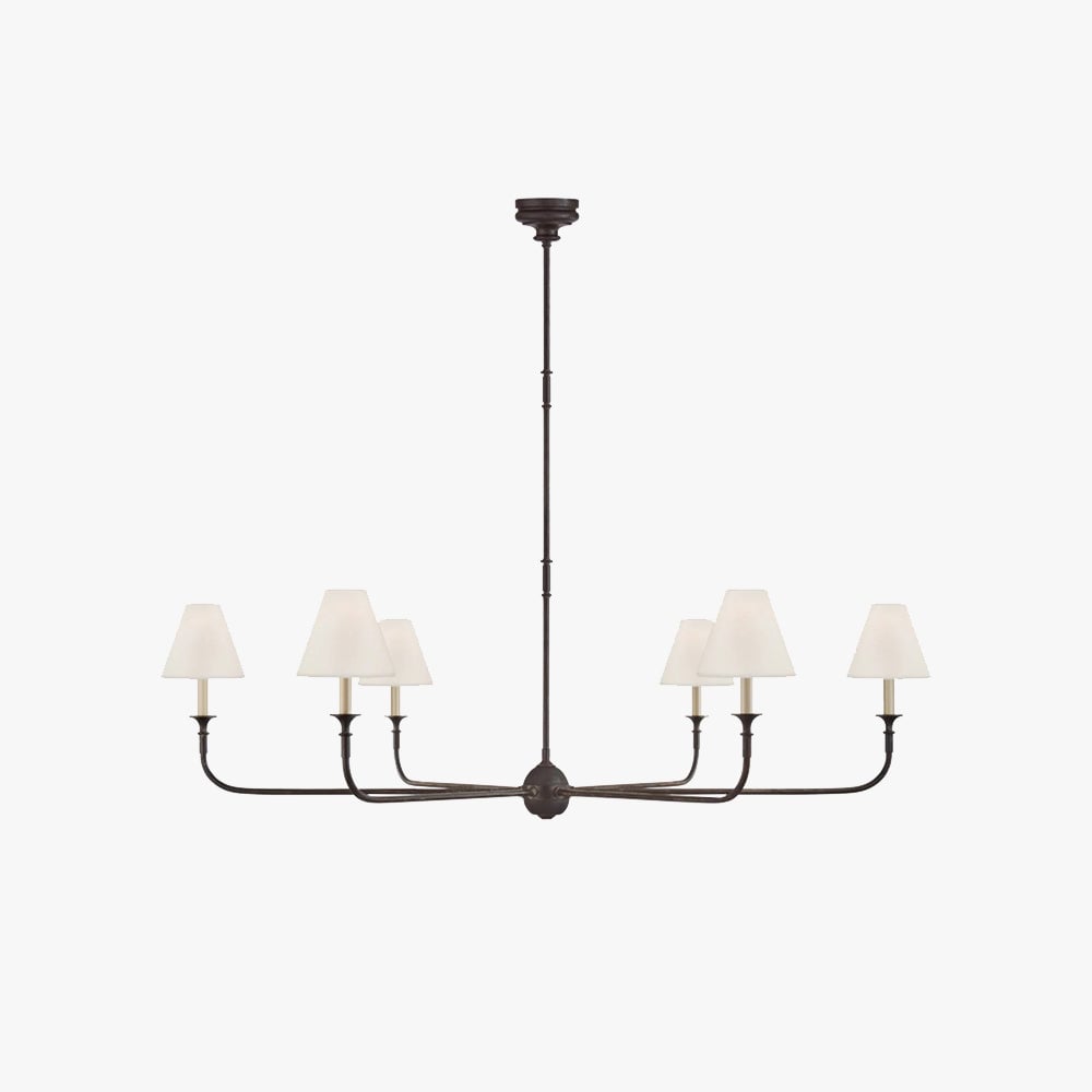 Alessio Vintage Retro Metal Chandeliers Living Room, Black/White/Brass - Cueteks