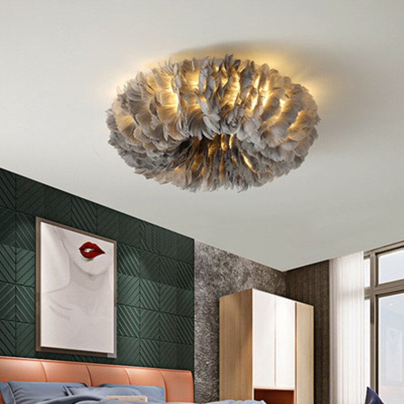 O'Moore Boho LED Deckenleuchte Kreis Weiß/Gelb/Rosa/Grau/ Schlafzimmer - Cueteks