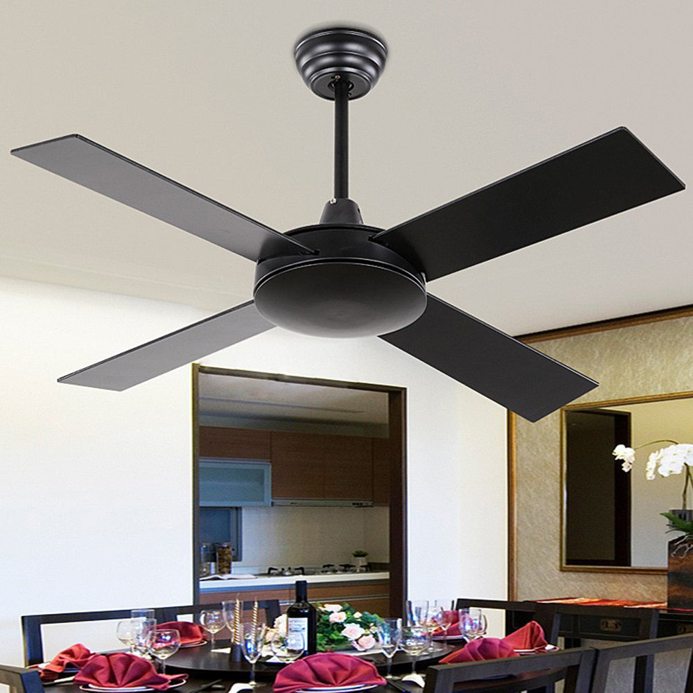 Haydn 4-Blade Industrial Black DC Ceiling Fan, Summer, 47'' - Cueteks