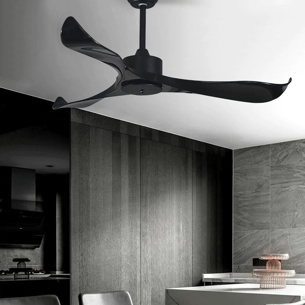 Haydn 3-Blade Modern DC Ceiling Fan, Black & White, 42''/52'' - Cueteks