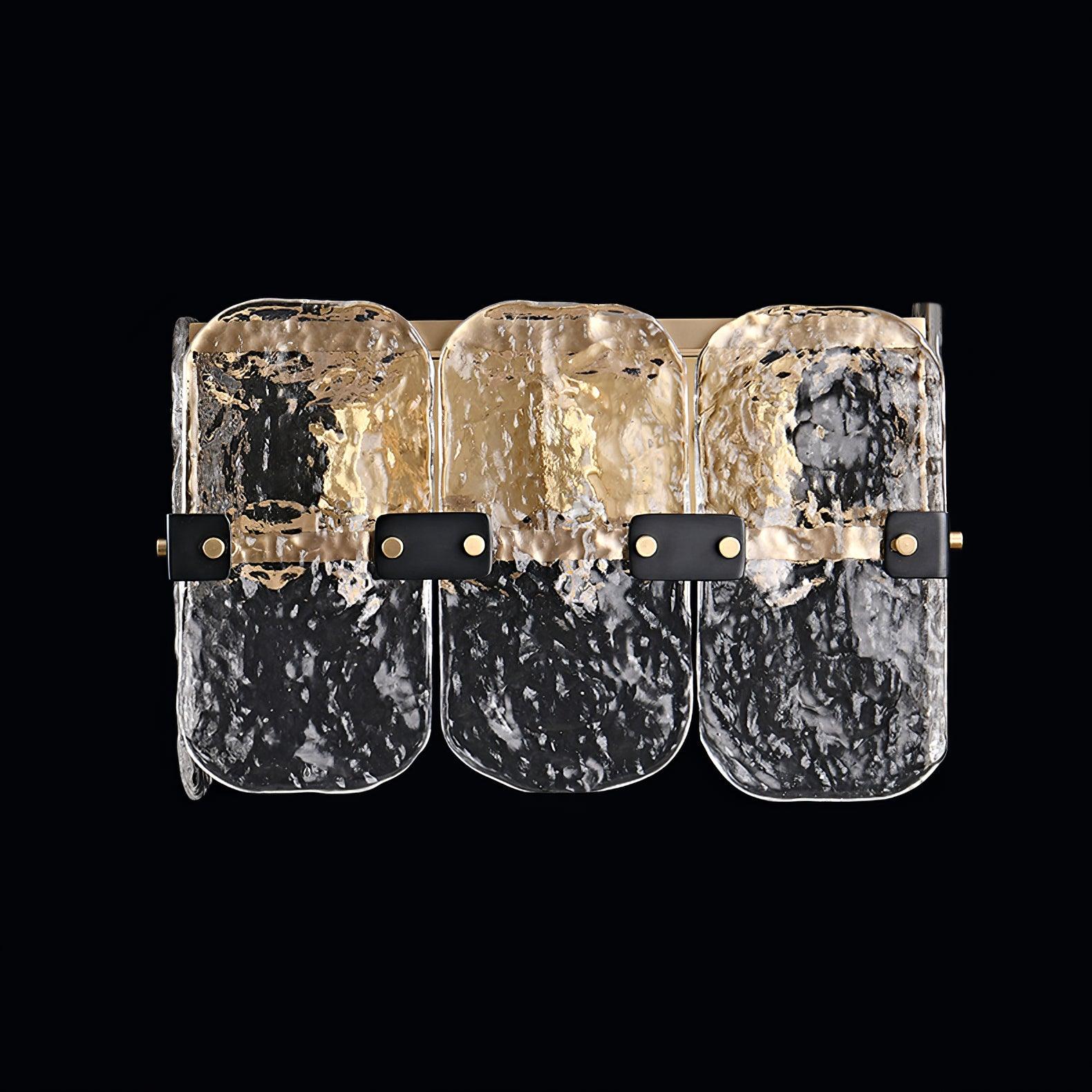 Unlit textured clear panels with dark fixing tabs