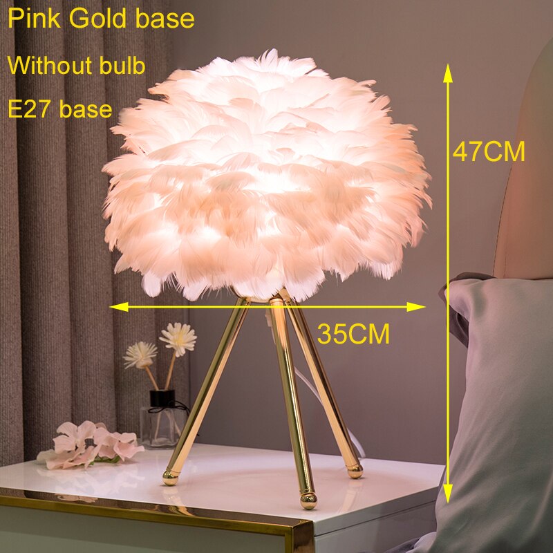 O'Moore Boho Design LED Stehlampe Weiß/Rosa/Grau/Dunkelrosa Wohn/Schlafzimmer Metall/Feder - Cueteks
