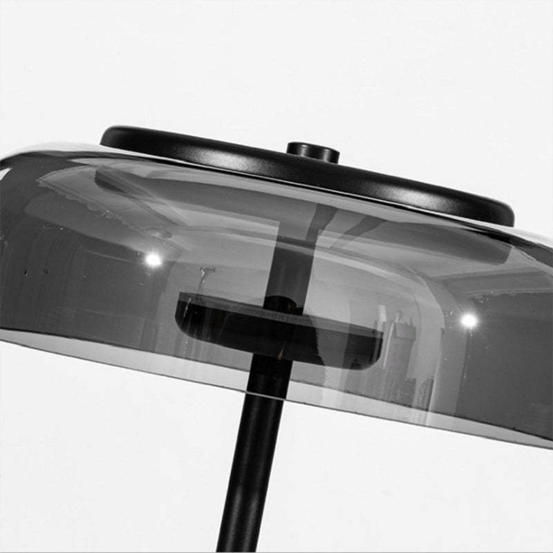 Hailie Modern Umbrella Glas/Metall Tischlampe, Schwarz - Cueteks