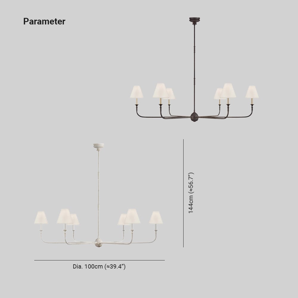 Alessio Vintage Retro Metal Chandeliers Living Room, Black/White/Brass - Cueteks