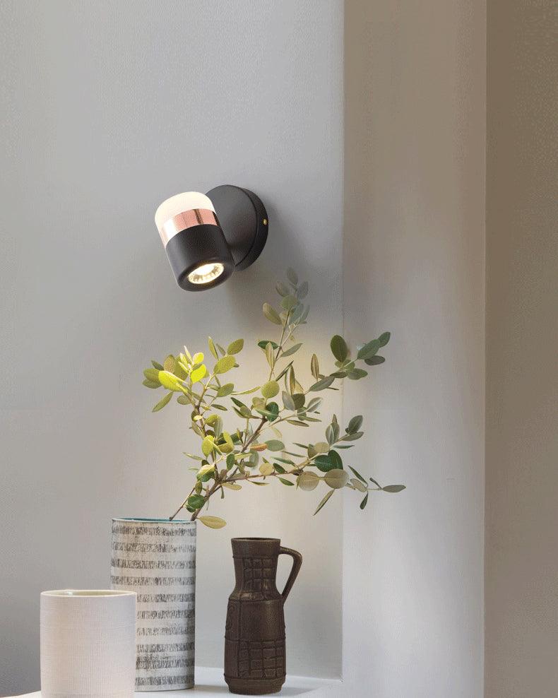 Adjustable cylindrical LED wall light