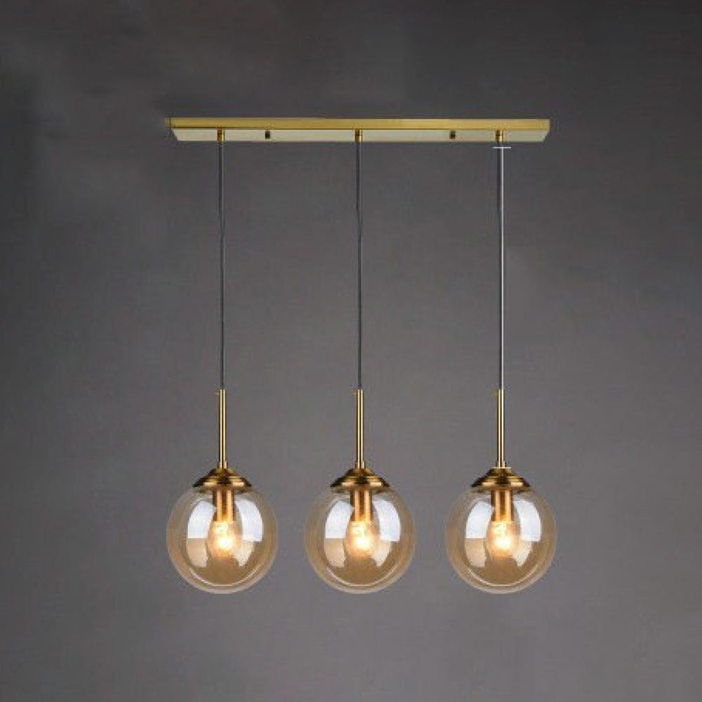 Valentina Modern LED Pendelleuchte Glaskugel, 3 Farben, Esstisch, Metall Glas - Cueteks