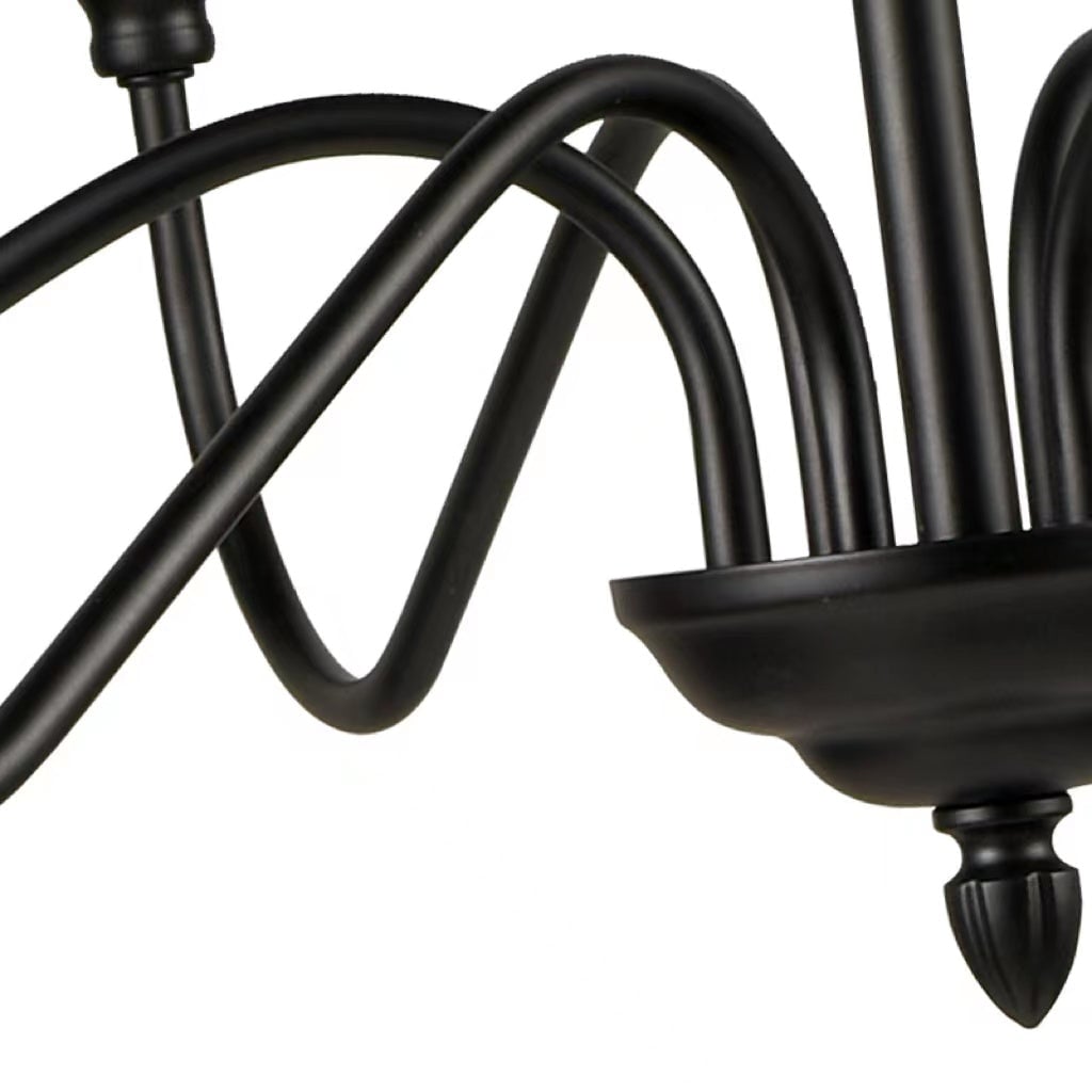 Silva Modern LED Chandelier Black Metal Bedroom Living Room - Cueteks