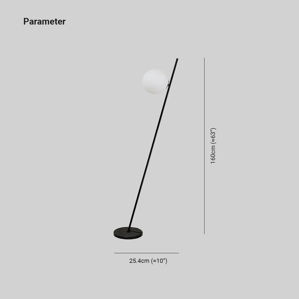 Valentina Minimalistic Black Orb Linear Floor Lamp, Living room - Cueteks