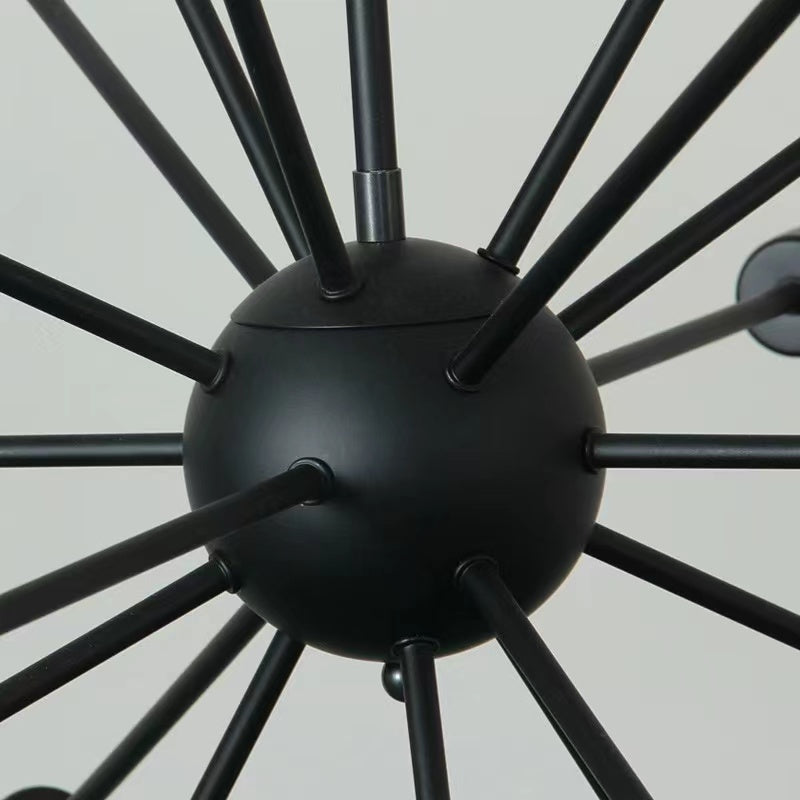 Alessio Industrial Chandelier Black Restaurant Dining Room Metal - Cueteks