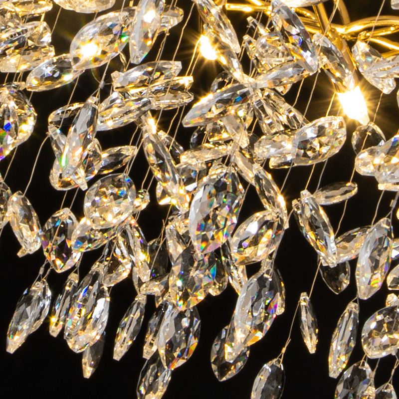 Marilyn Contemporary Gold Glass Crystal Chandelier - Cueteks