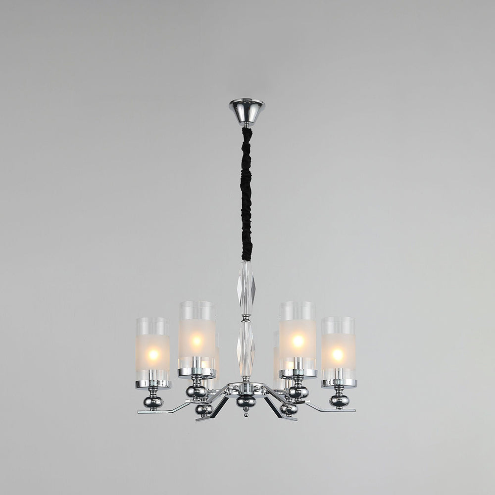 Alessio Retro Silver Metal/Glass Chandelier/Wall Lamp, Living Room - Cueteks