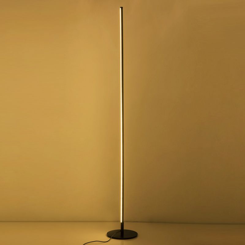 Edge Modern Minimalist Linear Floor Lamp, Metal/Silica Gel, Living Room - Cueteks