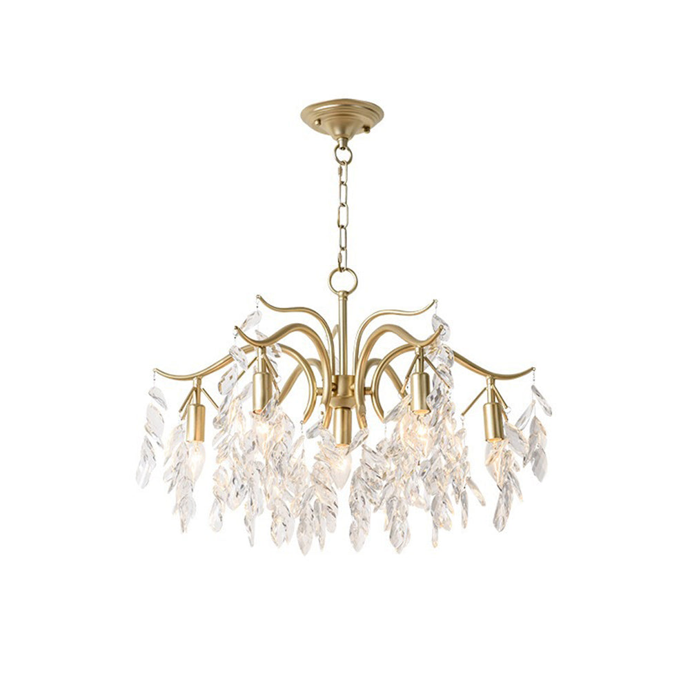 Marilyn Modern Crystal Metal Luxury Chandelier Black Gold Living Room - Cueteks