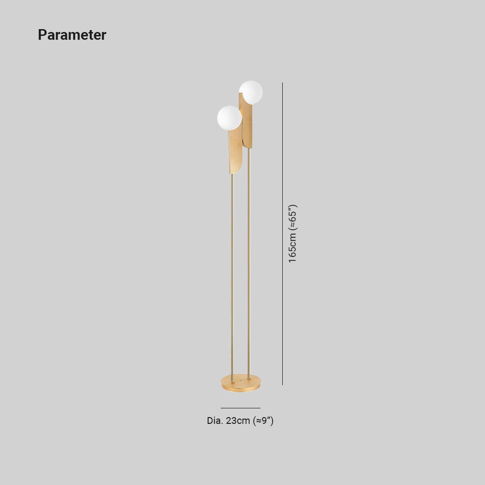 Salgado Minimalist Gold Floor Lamp, Metal, Living room - Cueteks