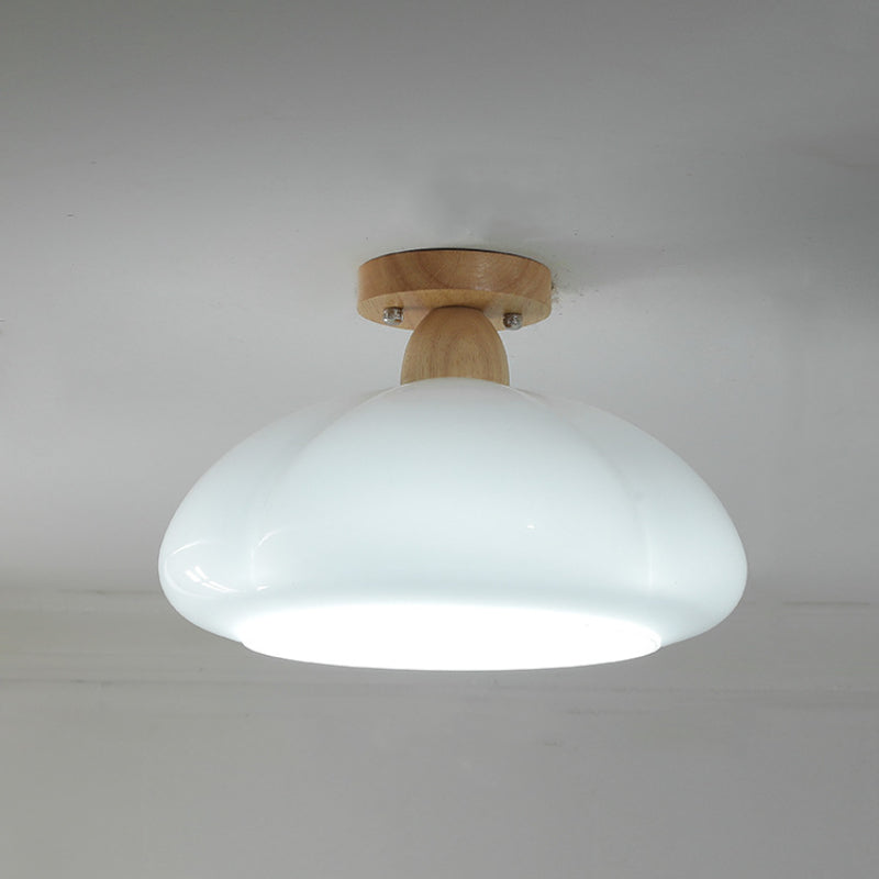 Hailie Modern LED Pumpkin Creativity Ceiling Light Glass Wood Aisle/Hallway/Bedroom/Living Room - Cueteks