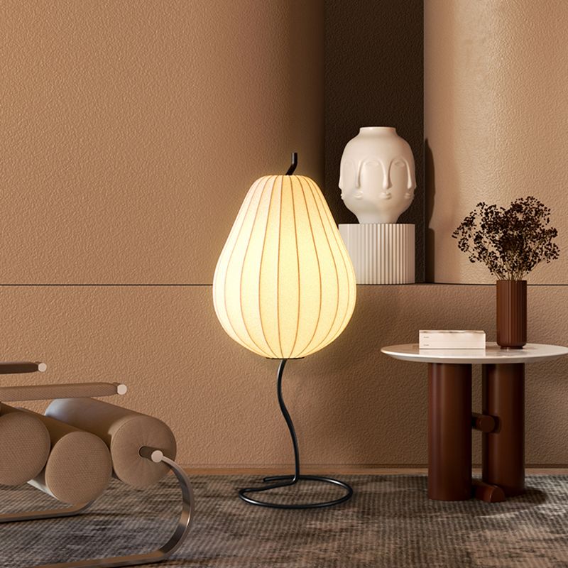 Renée Retro Pear Shaped Fabric Meta Floor Lamp - Cueteks