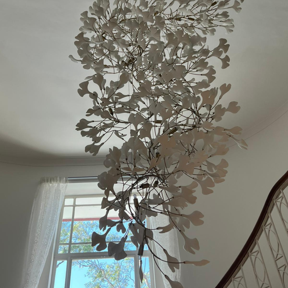 Olivia Modern Leaf Chandelier Metal/Ceramic Bedroom/Living Room - Cueteks