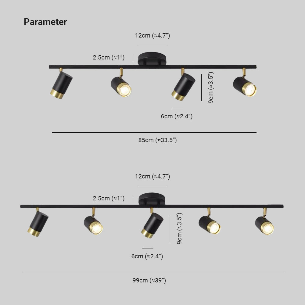 Evette diagram: four heads on 85 cm, five on 99 cm; canopy 12 cm wide and 2.5 cm deep, cylinders 9 cm high and 6 cm wide.