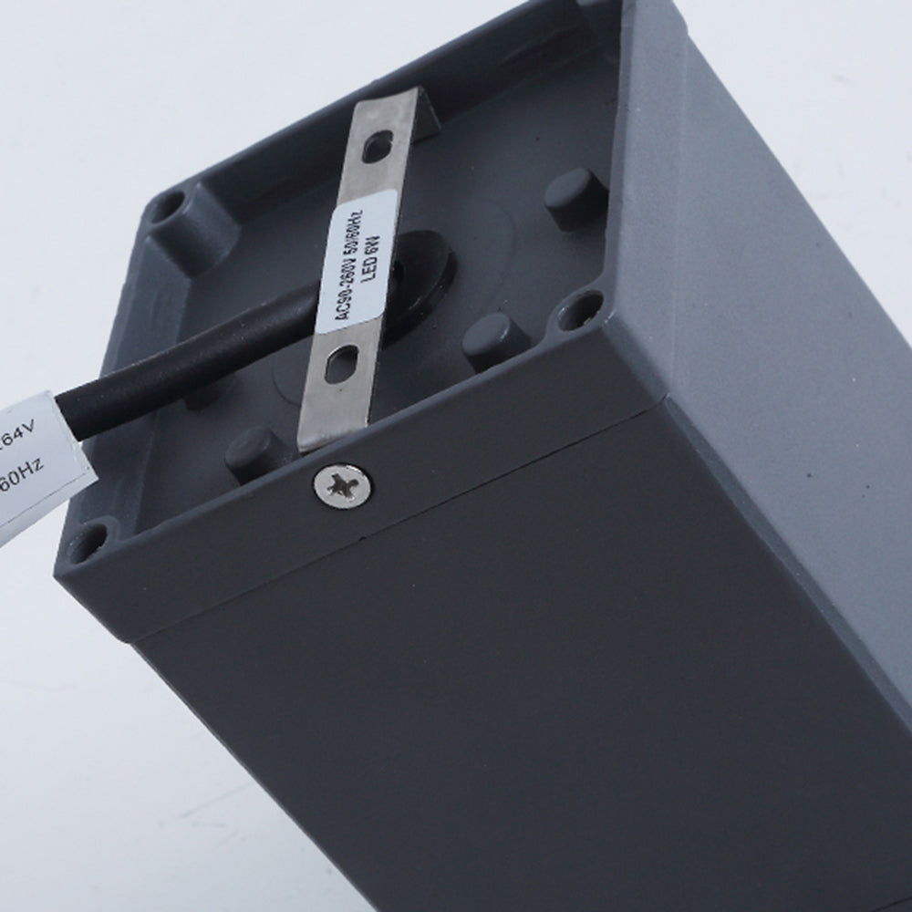 Orr rear recess with a slotted metal mounting strip, cable, round grommet, side screw and LED 6 W label.