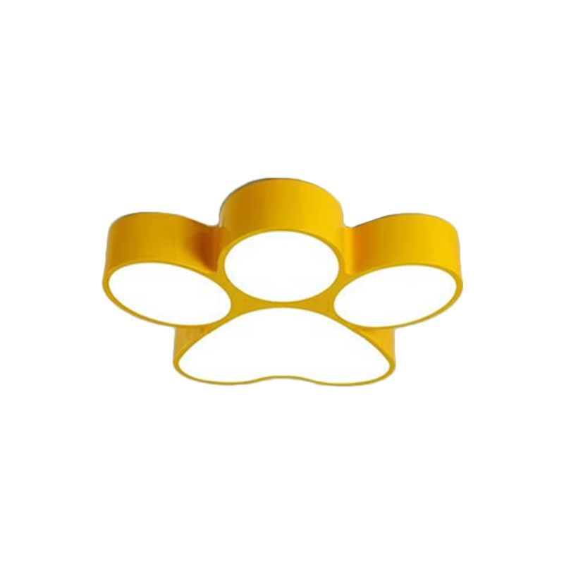 Yellow Freja paw-shaped ceiling light