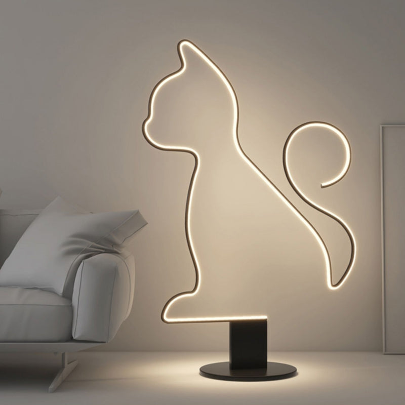 Edge Modern Cat/Dog  Linear Metal Acrylic Floor Lamp - Cueteks