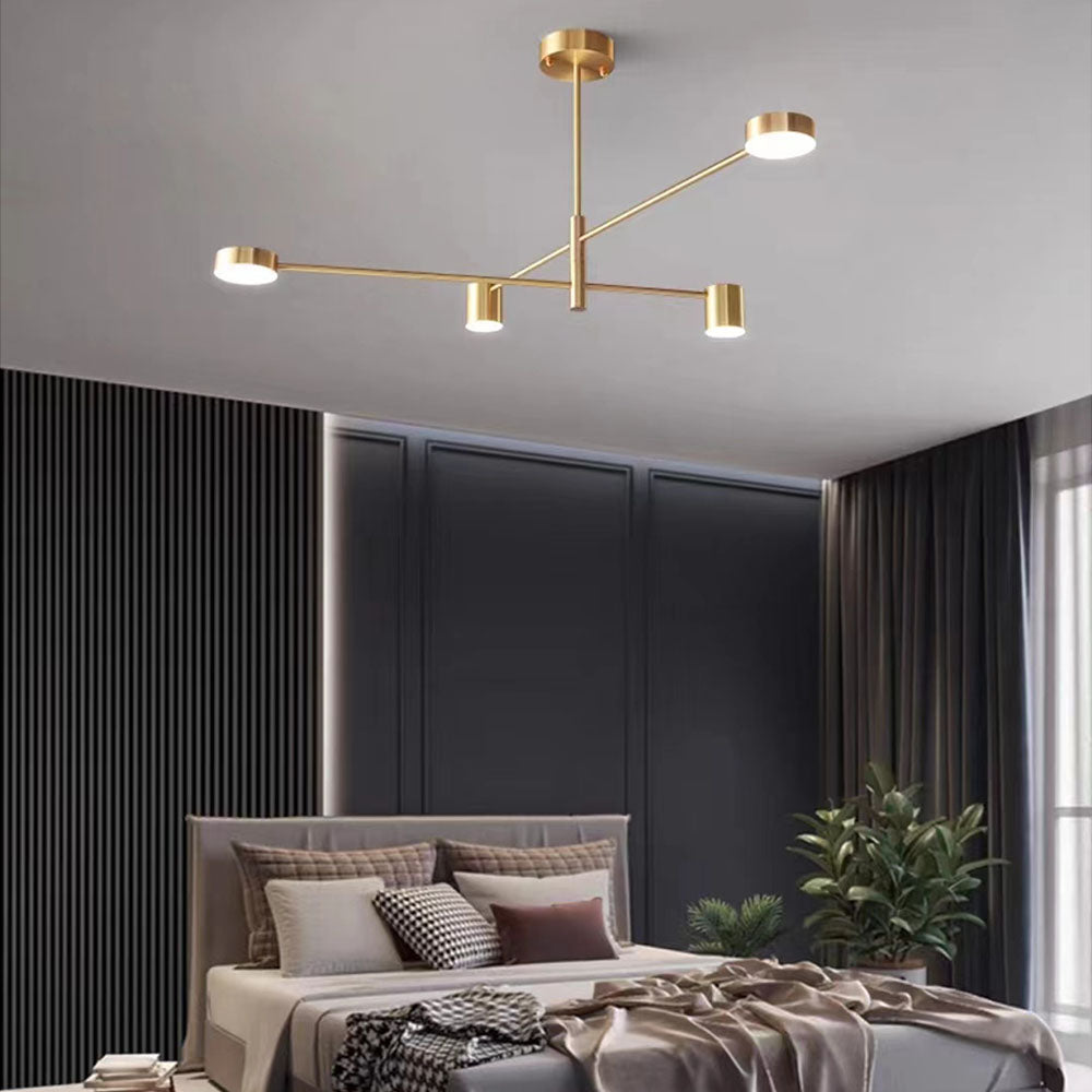 Weiss Pendant Light Branch Industrial, Metal, Black/Gold, Bedroom - Cueteks