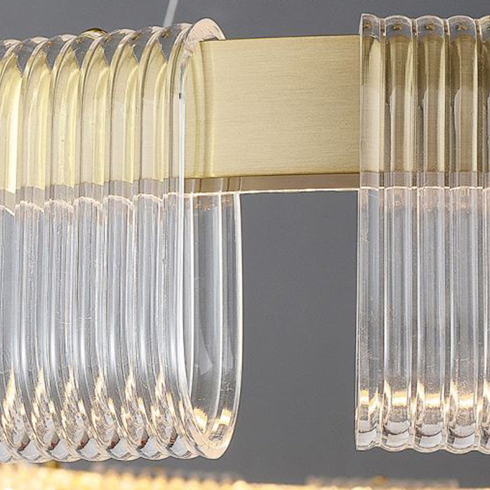 Evette Modern Acrylic Ring Pendant Light, White/Gold - Cueteks