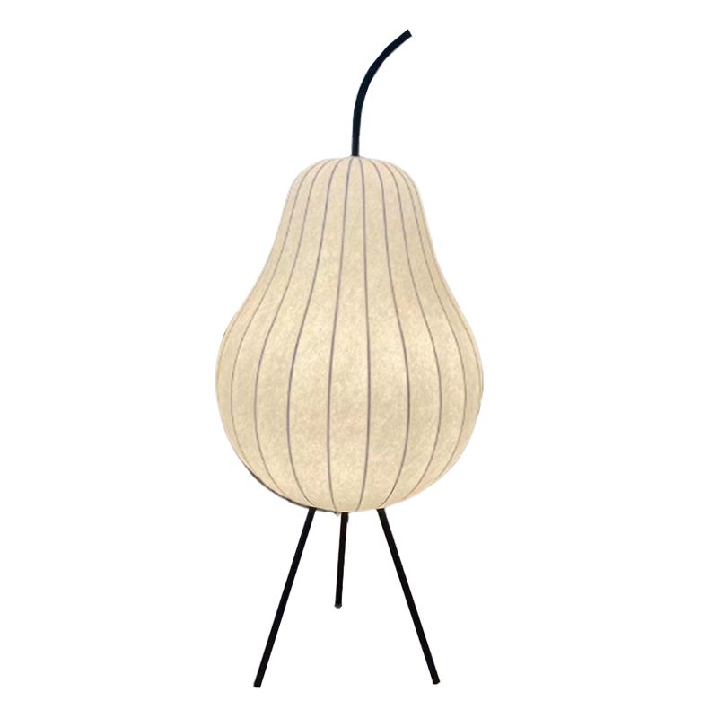 Renée Floor Lamp Pear Shaped Unique Art Deco, Fabric/Metal, Living Room - Cueteks