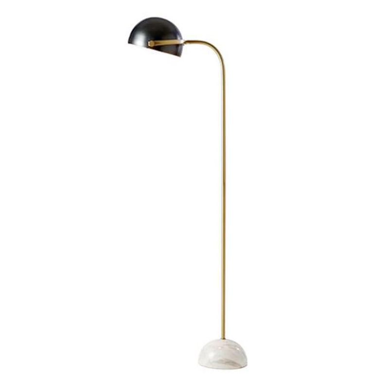 Eryn Floor Lamp Semi Circular Retro/Minimalist, Metal/Marble, Black, Bedroom - Cueteks
