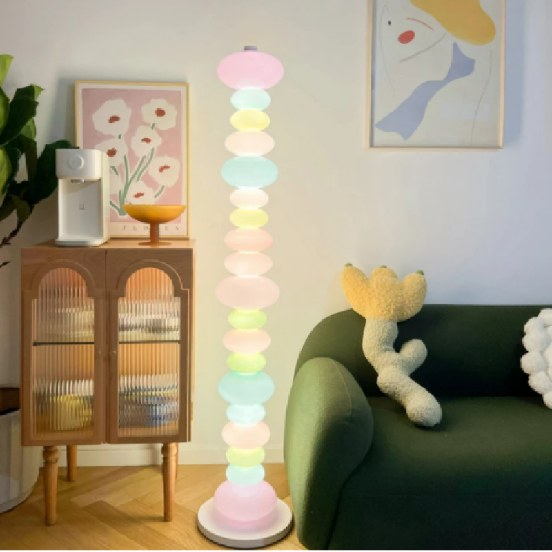 Morandi Rainbow Candy Unique Glass Floor Lamp - Cueteks