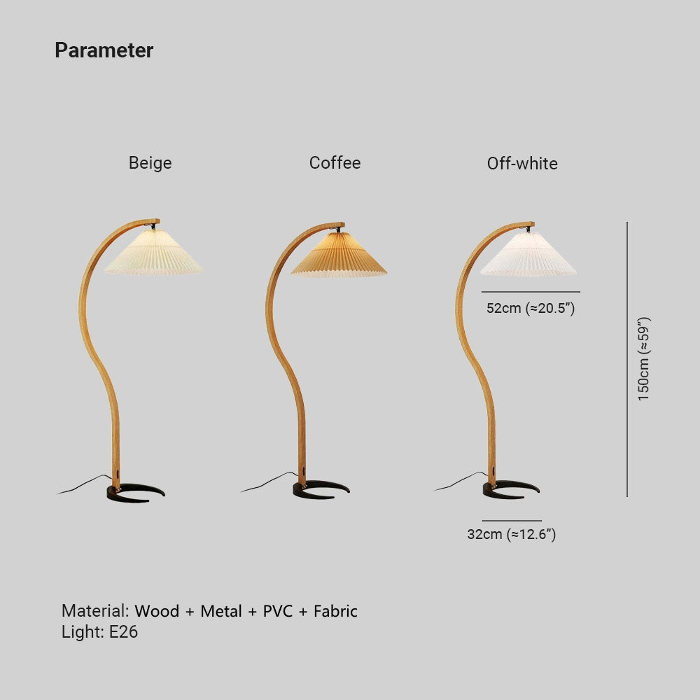 Ozawa Unique LED Beige Floor Lamp Wood/Metal Bedroom/Living Room - Cueteks