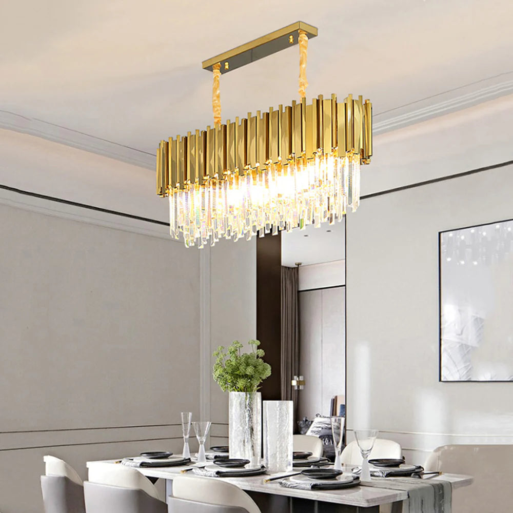 Marilyn Nordic Postmodern Luxury Gold Crystal Chandelier for Dining Room & Living Room - Cueteks