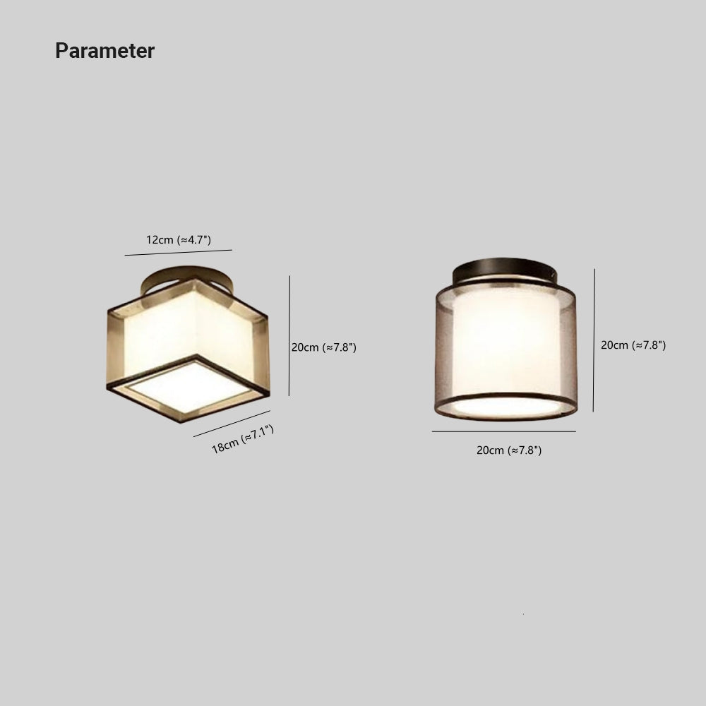 Herbert Modern Metal & Fabric Flush Mount Ceiling Light, 2 Style - Cueteks