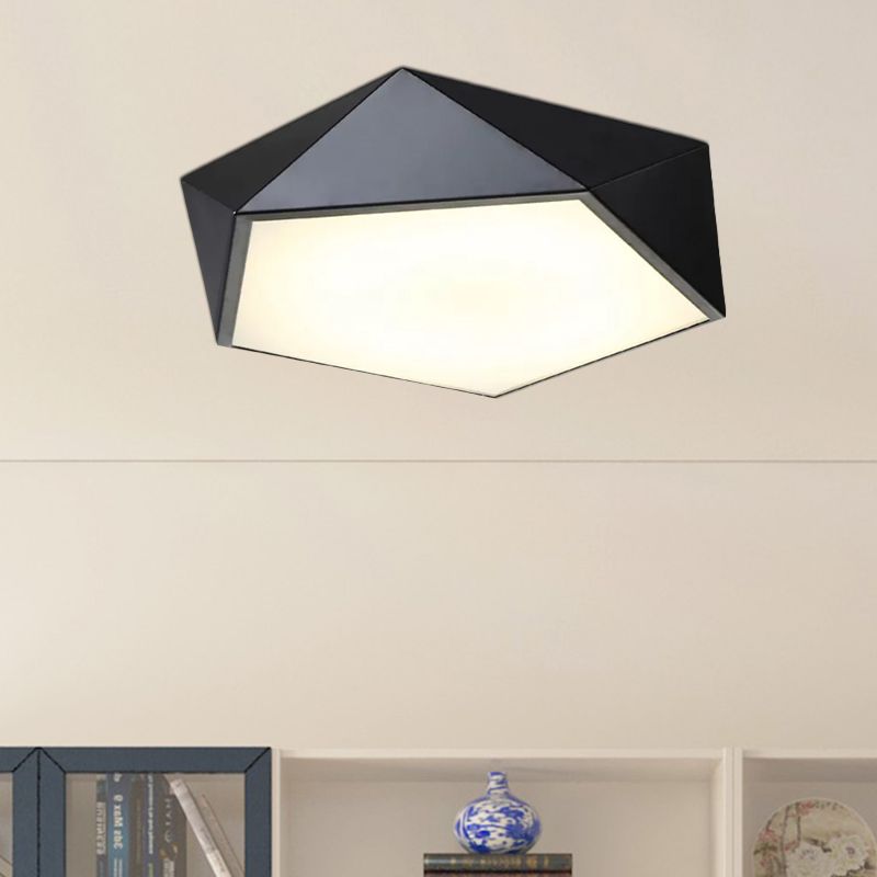Black Quinn with a warm-looking face above bookshelves, a blue-and-white ceramic vase and decorative plate.