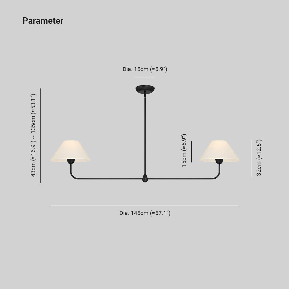 Alessio Modern LED Chandelier Black Metal Living Room Bedroom - Cueteks