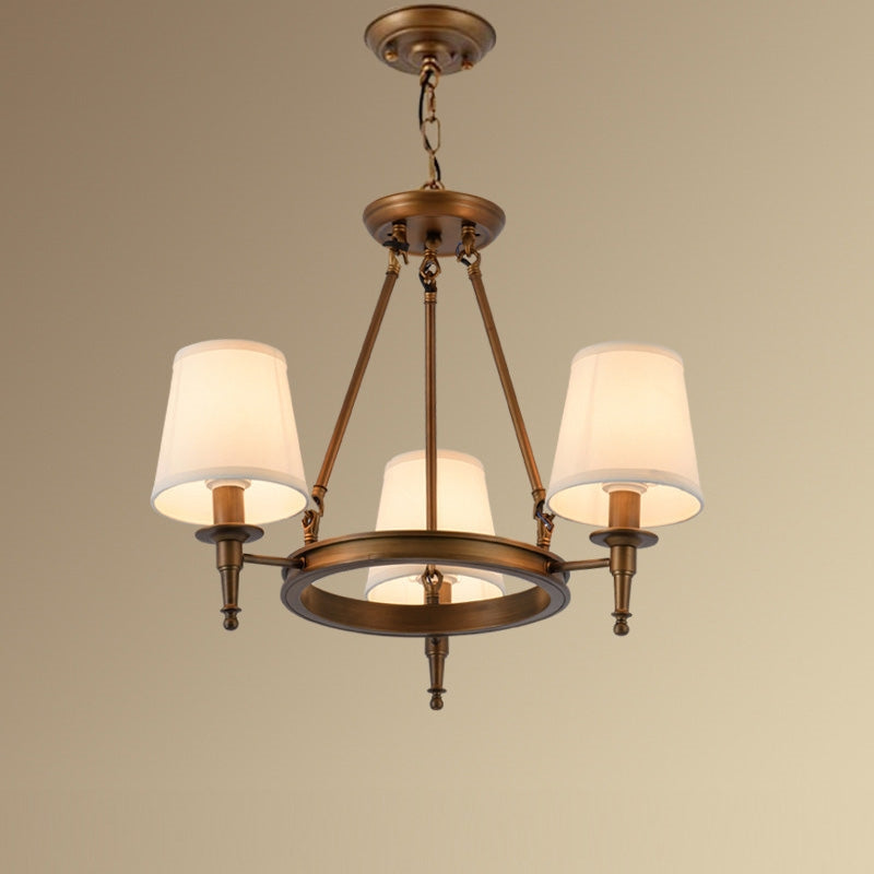 Alessio Vintage Ring Metal/Fabric Chandelier, Black/Copper - Cueteks