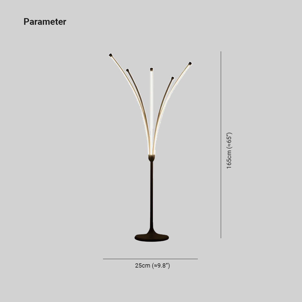 Edge Minimalist Designer Tree-Like Floor Lamp, Metal/Acrylic - Cueteks