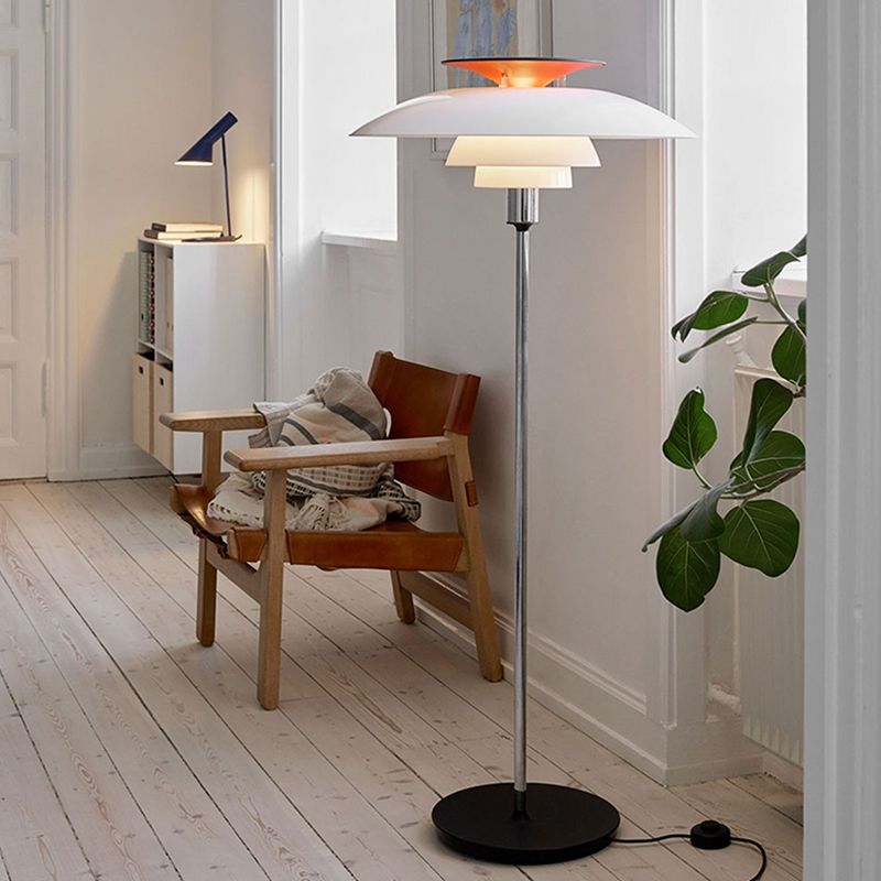 Salgado Modern Flying Saucer Metal Acrylic Floor Lamp - Cueteks