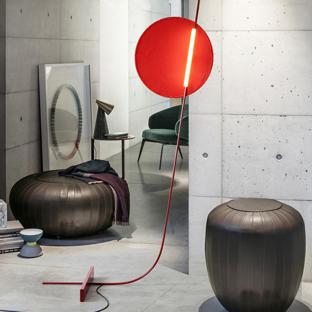 Elif Floor Lamp Blood Moon Postmodern, Metal, Red, Bedroom - Cueteks