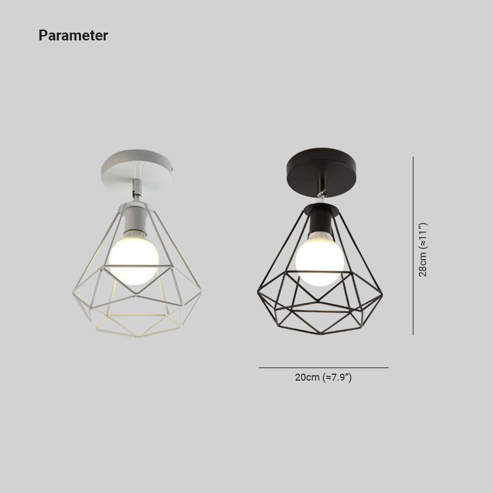 Herbert Modern Nordic Metal LED Flush Mount Ceiling Light, Black/White - Cueteks